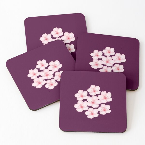 Item preview, Aesthetic Wine Red Sakura Floral Pattern designed and sold by ​Jyoti Digital Artist.