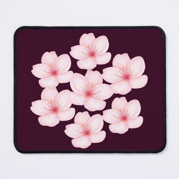 Item preview, Aesthetic Wine Red Sakura Floral Pattern designed and sold by Jyoti-Quotes.
