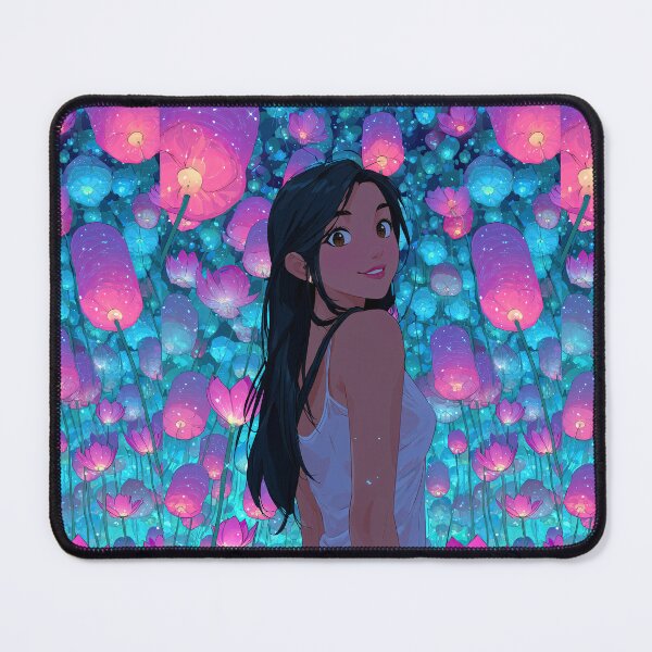 Item preview, Dreamy Girl Amidst Glowing Pink Lanterns designed and sold by colorful-white.