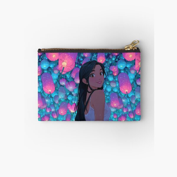 Item preview, Dreamy Girl Amidst Glowing Pink Lanterns designed and sold by colorful-white.