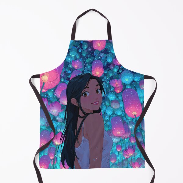 Item preview, Dreamy Girl Amidst Glowing Pink Lanterns designed and sold by colorful-white.