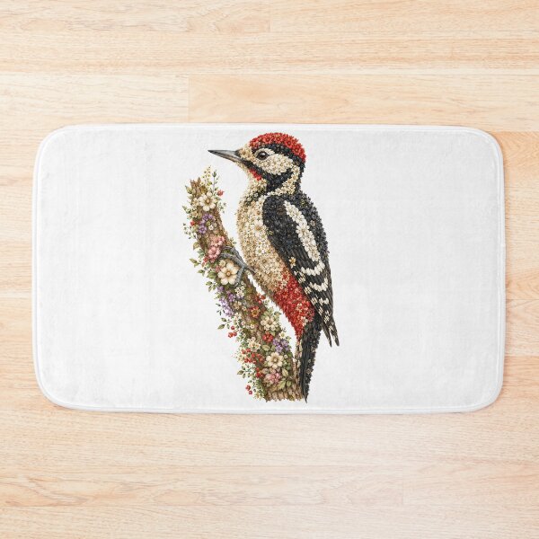 Item preview, Flower Woodpecker | Floral Great Spotted Woodpecker made of wildflowers designed and sold by filou designs.