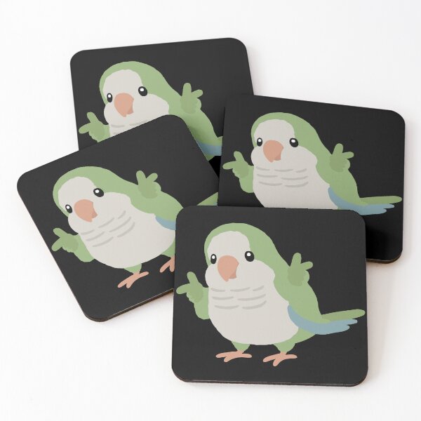 Item preview, Funny Kawaii Quaker Parrot Finger Guns Bird designed and sold by Doodlywood.