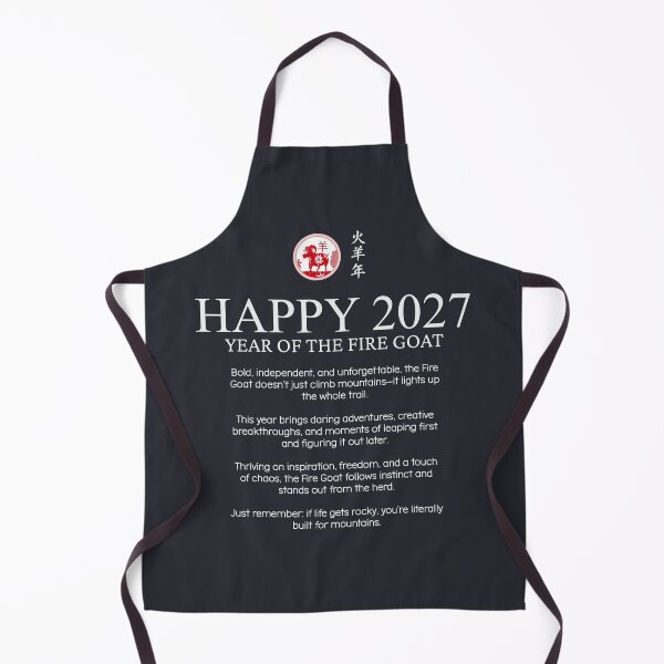 Item preview, Lunar New Year 2027 Year Of The Fire Goat designed and sold by HowToCanadian.