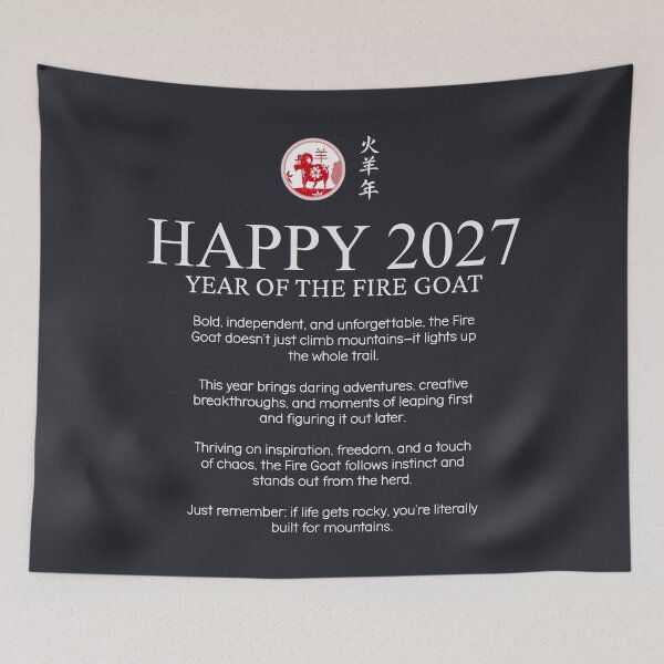 Item preview, Lunar New Year 2027 Year Of The Fire Goat designed and sold by HowToCanadian.