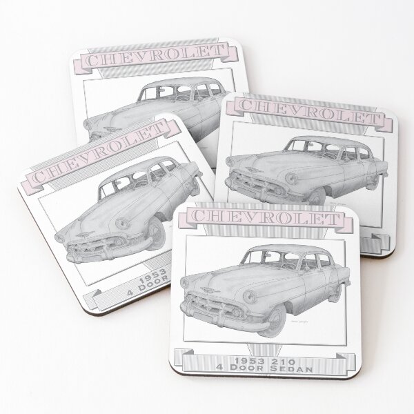 Artikelvorschau, Chevrolet 210 Limousine, Baujahr 1953, handgezeichnet entworfen und verkauft von Classic Car Art Drawings.