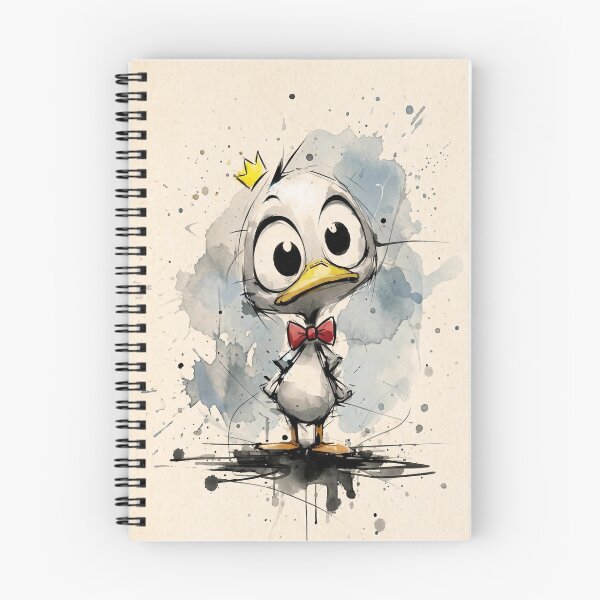 Item preview, Cute Baby Duckling with Crown - Little Prince Duck Watercolor Art designed and sold by ZINO WORLD.