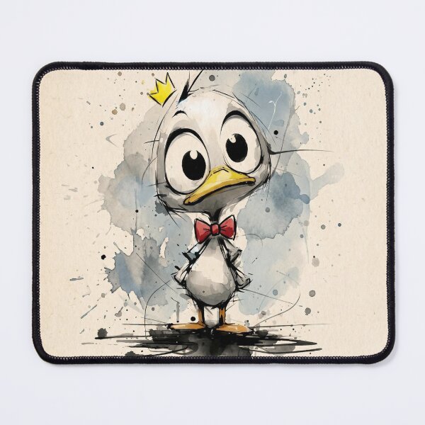 Item preview, Cute Baby Duckling with Crown - Little Prince Duck Watercolor Art designed and sold by ZINO WORLD.