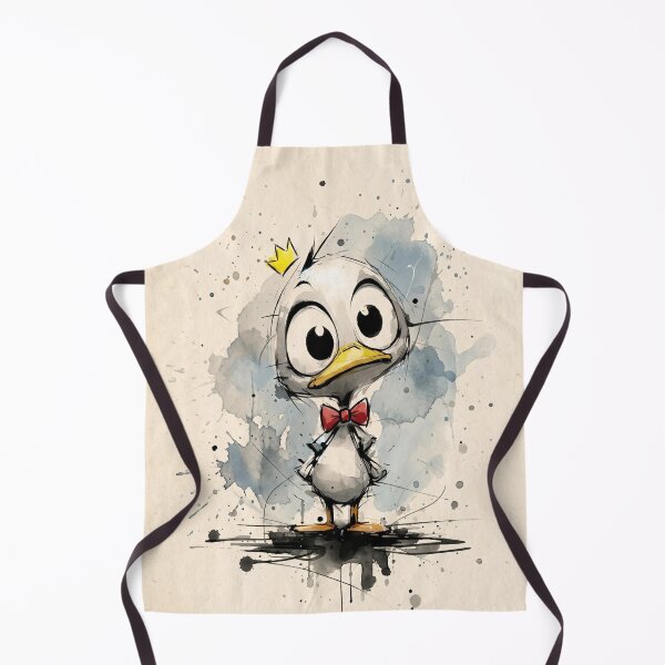 Item preview, Cute Baby Duckling with Crown - Little Prince Duck Watercolor Art designed and sold by ZINO WORLD.