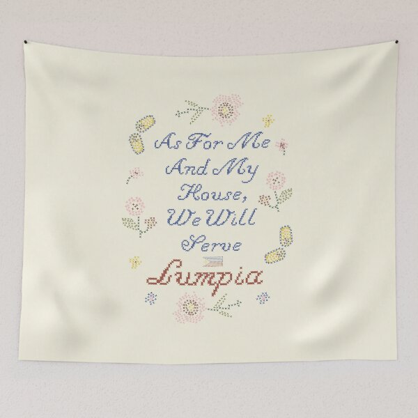 Item preview, FUNNY CROSS STITCH AS FOR ME AND MY HOUSE WE WILL SERVE LUMPIA designed and sold by aydapadi.
