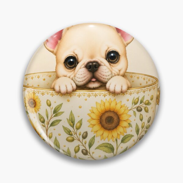 Item preview, Sunflower Tea Cup French Bulldog designed and sold by joycrysstudio.