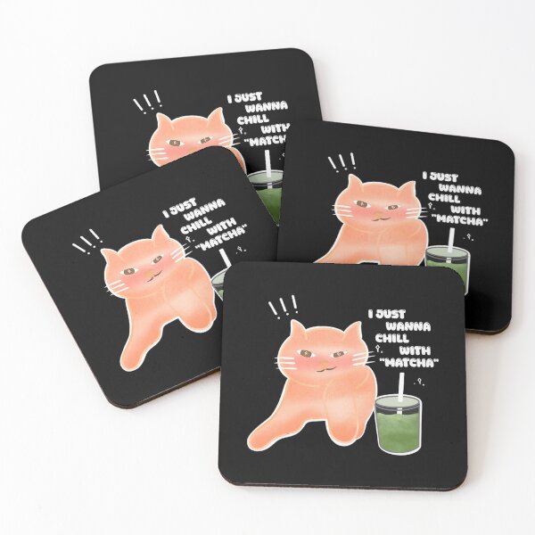 Item preview, Chill Orange Cat with Green Matcha Drink designed and sold by Verasionart.