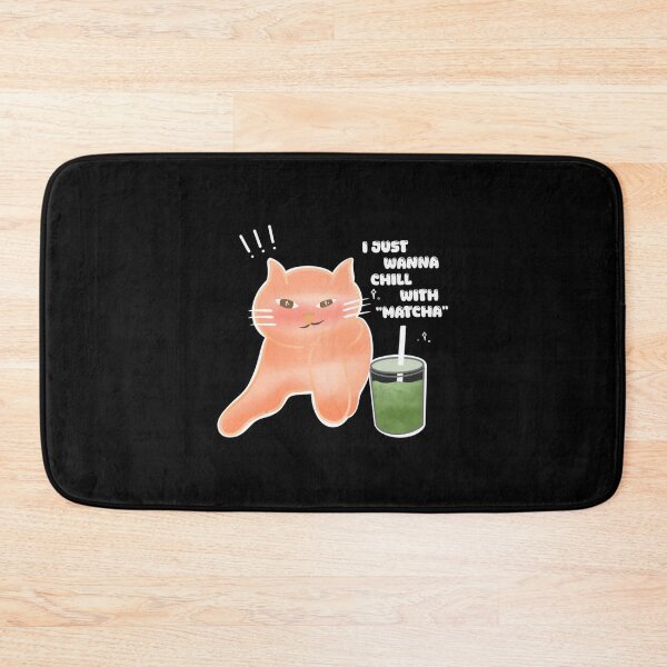 Item preview, Chill Orange Cat with Green Matcha Drink designed and sold by Verasionart.