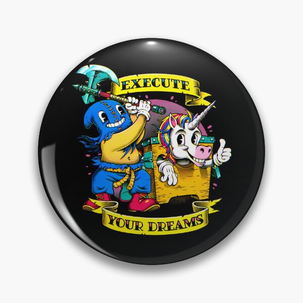 Item preview, Execute Your Dreams Cartoon Axe and Unicorn designed and sold by dititipi.