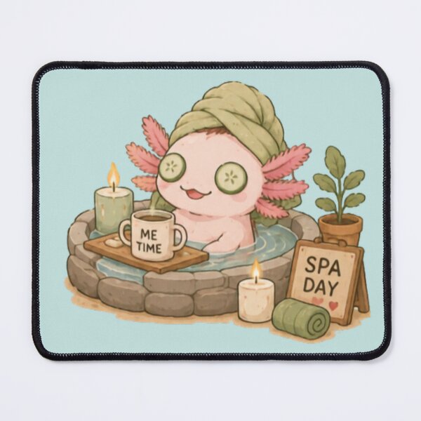 Item preview, Spa Day Axolotl designed and sold by MellowMunchkins.
