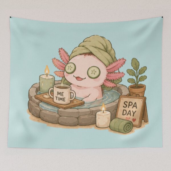 Item preview, Ajolote en un día de spa designed and sold by MellowMunchkins.