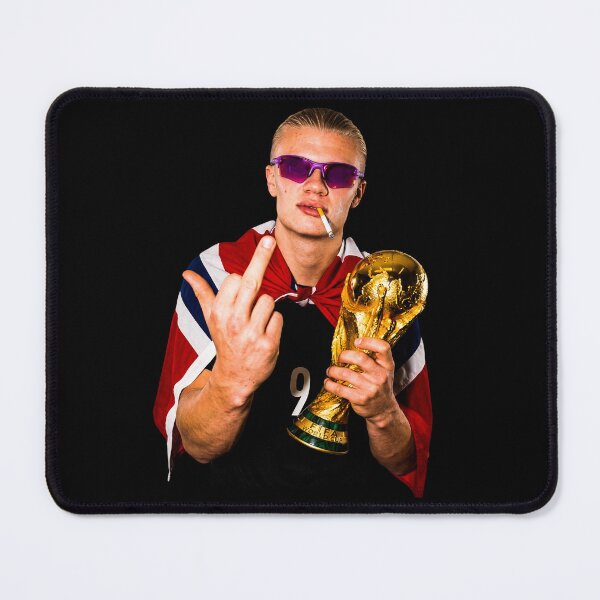 Item preview, Erling Haaland Middle Finger & Smoking Funny Meme designed and sold by DonetTrent.