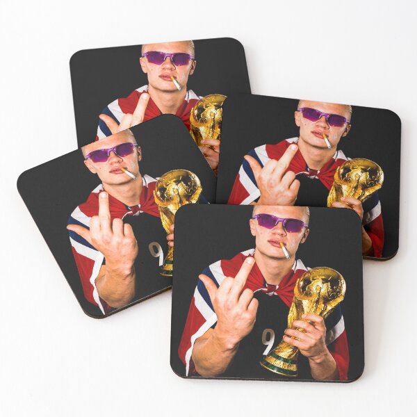 Item preview, Erling Haaland Middle Finger & Smoking Funny Meme designed and sold by DonetTrent.