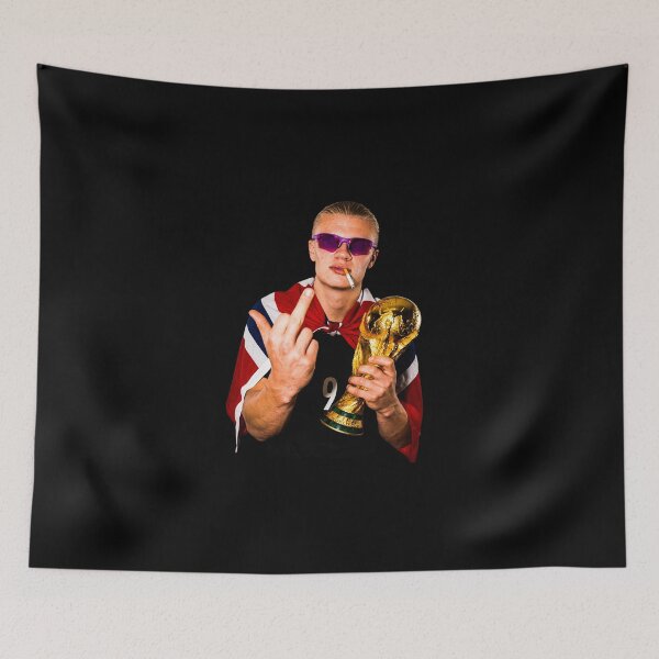 Item preview, Erling Haaland Middle Finger & Smoking Funny Meme designed and sold by DonetTrent.