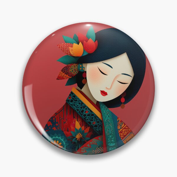 Item preview, Elegant Woman in Traditional Oriental Attire designed and sold by colorful-white.