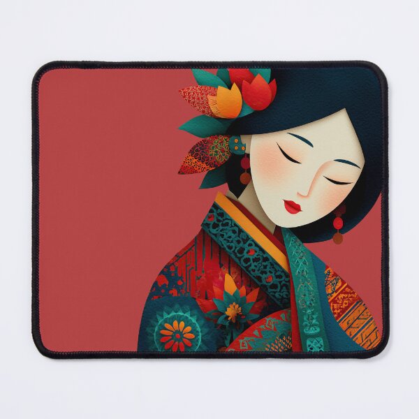Item preview, Elegant Woman in Traditional Oriental Attire designed and sold by colorful-white.