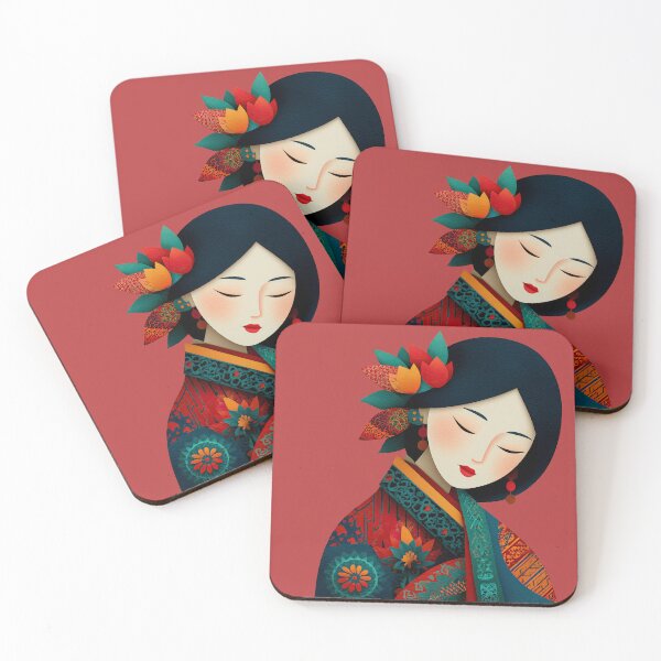 Item preview, Elegant Woman in Traditional Oriental Attire designed and sold by colorful-white.