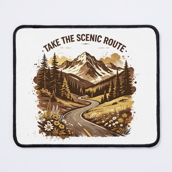 Item preview, Take The Scenic Route Retro Mountain Road Travel Design designed and sold by Spirit of Siam.