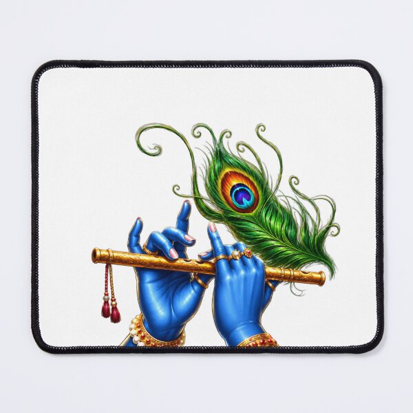 Item preview, Krishna with flute and peacock feather designed and sold by BRAHAStudio.