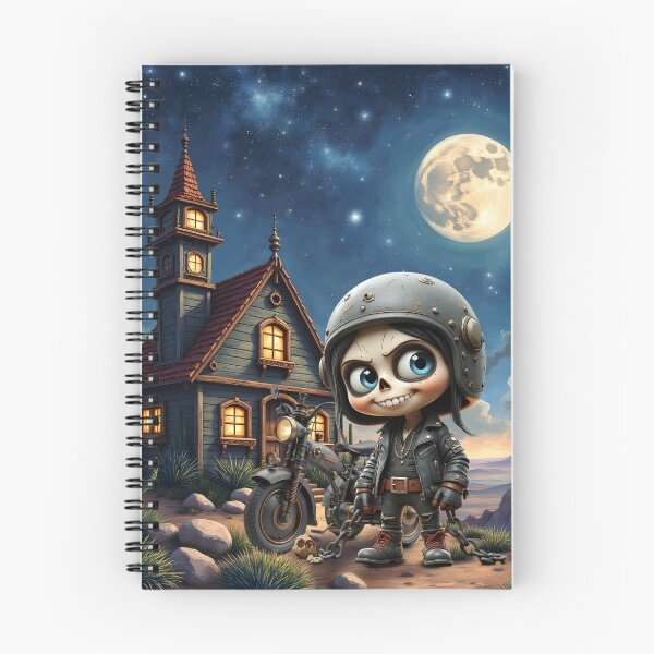 Item preview, Cute Skull Biker | Moonlit Ride Through the Desert  designed and sold by nicky2342.