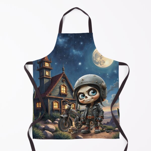 Item preview, Cute Skull Biker | Moonlit Ride Through the Desert  designed and sold by nicky2342.