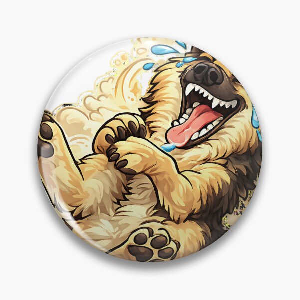 Item preview, Hysterically Laughing German Shepherd Rolling in Dust Cartoon designed and sold by Jaideep Walia.
