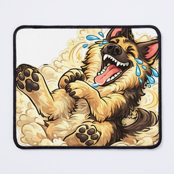 Item preview, Hysterically Laughing German Shepherd Rolling in Dust Cartoon designed and sold by Jaideep Walia.