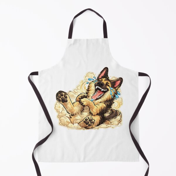 Item preview, Hysterically Laughing German Shepherd Rolling in Dust Cartoon designed and sold by Jaideep Walia.