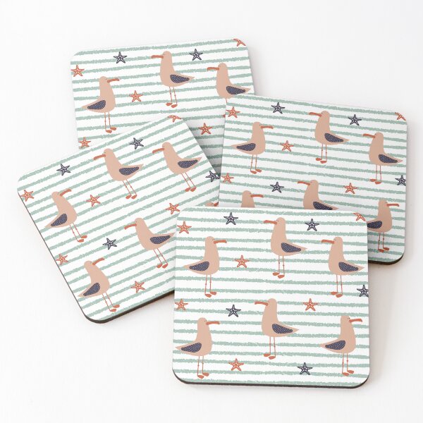 Item preview, Summer Ocean Seagull Starfish Stripped Pattern designed and sold by LibertyHub.