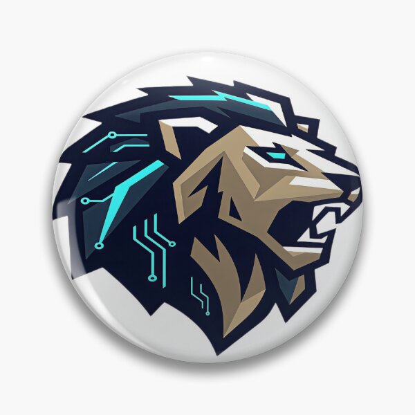 Item preview, Cyber Lion Emblem – Futuristic Geometric Tech Logo designed and sold by Artisan Finds Online.