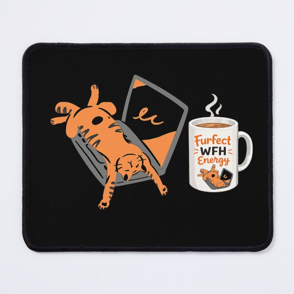 Item preview, Furfect WFH Energy Funny Cat Sitting On Laptop Work From Home Cat Humor Gift designed and sold by SHREE ART STUDIO.
