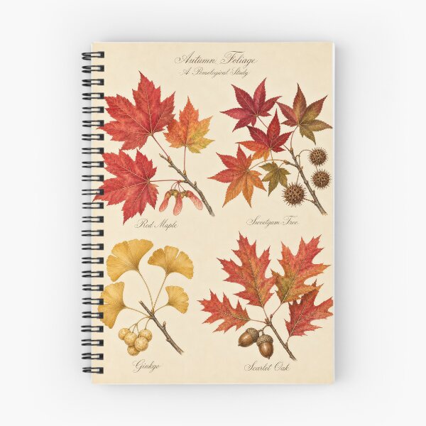 Item preview, Autumn Foliage Botanical Study Illustration designed and sold by NuvoraNest.