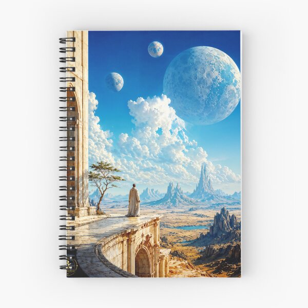 Item preview, Celestial Sanctuary – Surreal Sci-Fi Fantasy Landscape Art Print designed and sold by BERKKIZILAY.