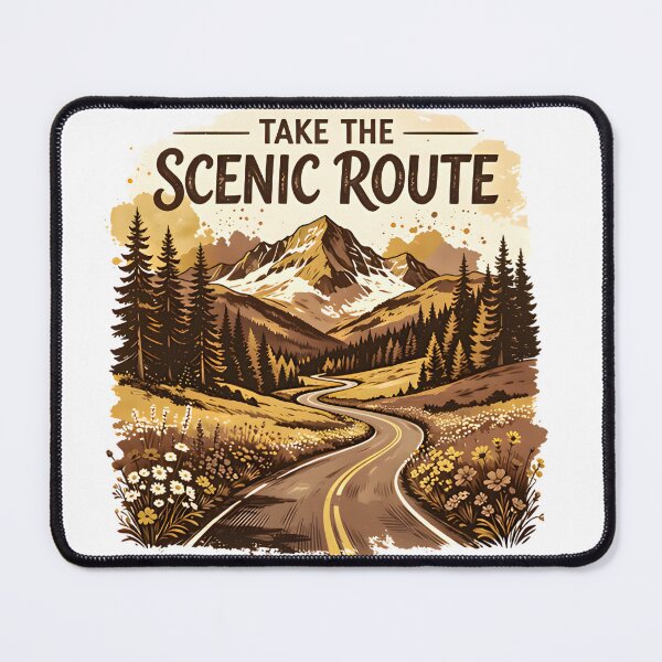 Item preview, Take The Scenic Route Retro Mountain Road Travel Design designed and sold by Spirit of Siam.
