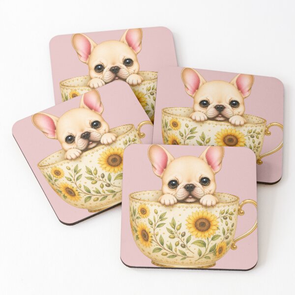 Item preview, Sunflower Tea Cup French Bulldog designed and sold by joycrysstudio.