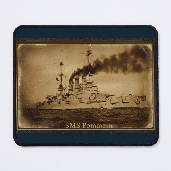 Item preview, SMS Pommern Battleship - Vintage WWI Naval Warship Retro Print designed and sold by The store under the battleship :).