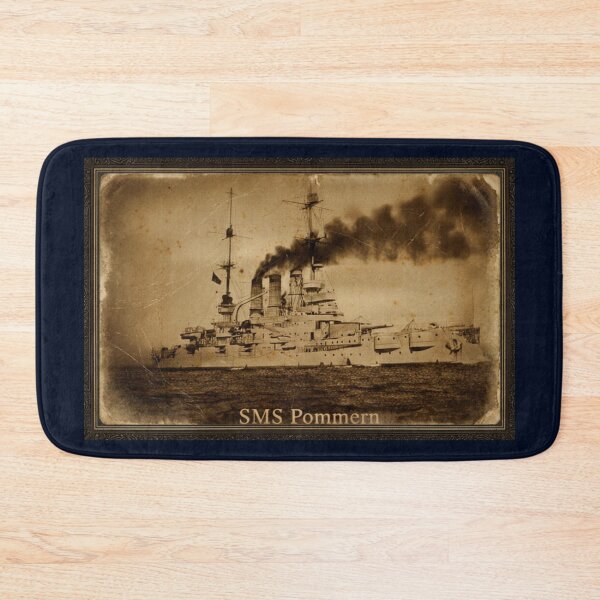 Item preview, SMS Pommern Battleship - Vintage WWI Naval Warship Retro Print designed and sold by The store under the battleship :).