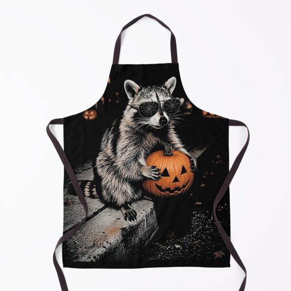 Item preview, Mapache de Halloween sosteniendo una calabaza. Lindo animal de otoño. designed and sold by OMITTEROMINOUS.