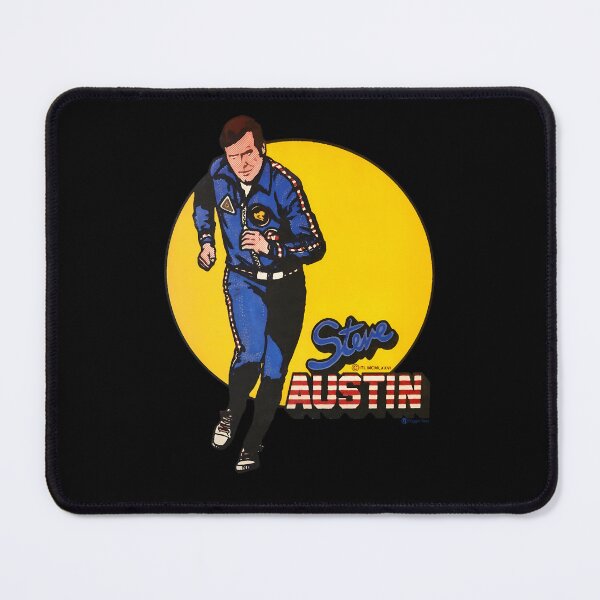 Item preview, Illustration of a Man in a Blue Jumpsuit Running in Front of a Large designed and sold by akmanm.