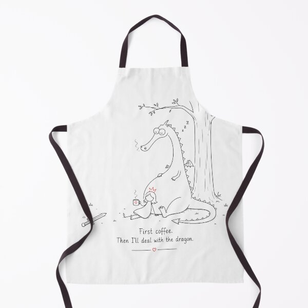 Item preview, First Coffee Then I'll Deal With The Dragon Funny Quote designed and sold by byMosia.