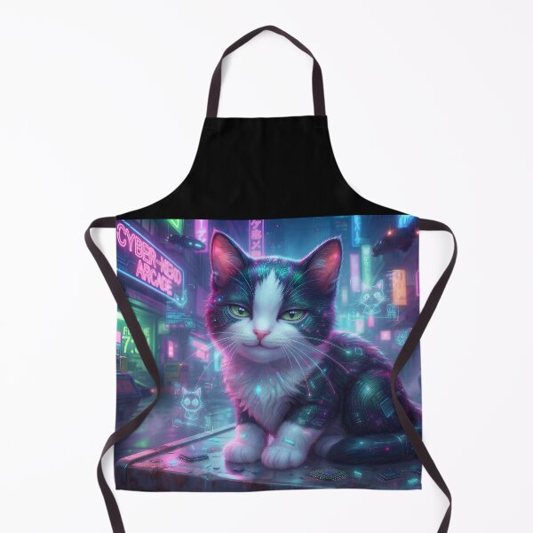 Item preview, Cyberpunk Cat Neon City Lights designed and sold by RakyLaky.