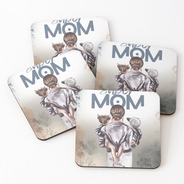 Item preview, Super Mom Watercolor Art with Kids designed and sold by Kirtikdesigns.