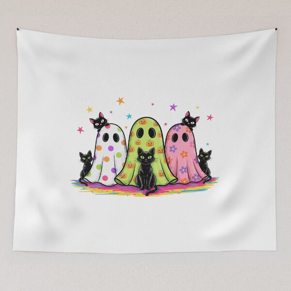 Item preview, Halloween retro ghost cat lover Spooky season gift designed and sold by Amzkao.