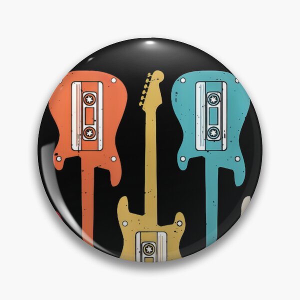 Item preview, Colorful “70s Rock” Graphic with Retro Guitar and Cassettes #9907 designed and sold by pple-frame.