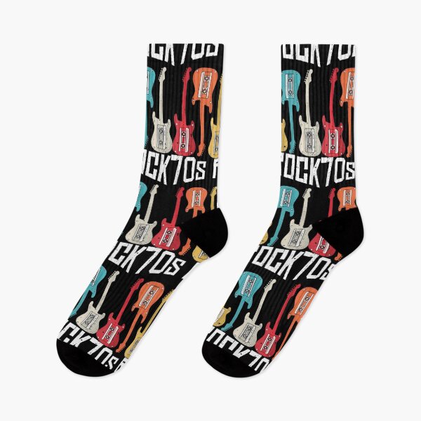Item preview, Colorful “70s Rock” Graphic with Retro Guitar and Cassettes #9907 designed and sold by pple-frame.